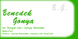 benedek gonya business card